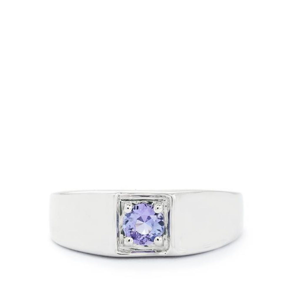 RING Tanzanite 5mm round .52ct 925 Sterling Silver